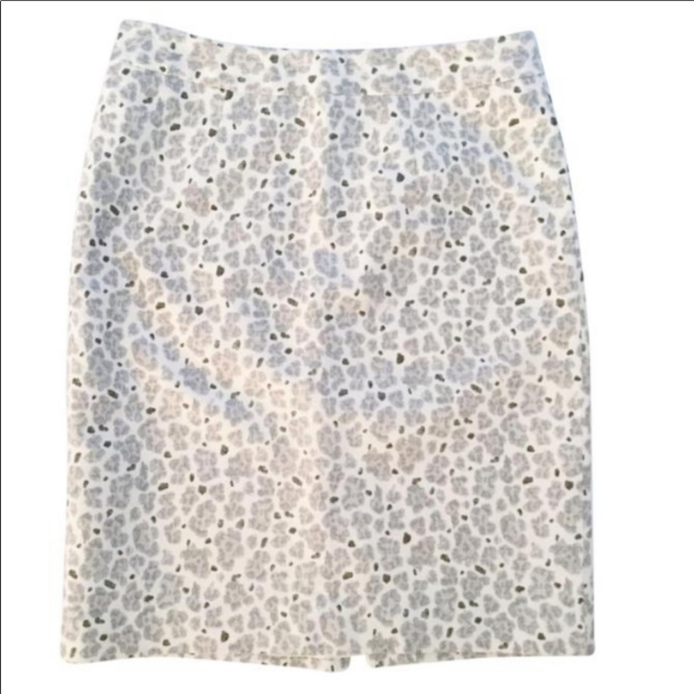 LOFT Leopard Silk Blend Pencil Skirt sz 2 NWOT